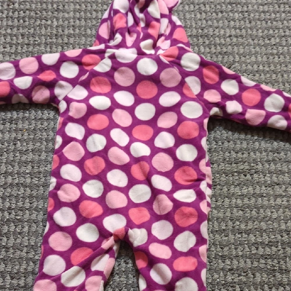 Old Navy Pink and Purple Polka Dot Kids Cold Weather Outdoor Zip Up Cover-up. - Picture 9 of 9